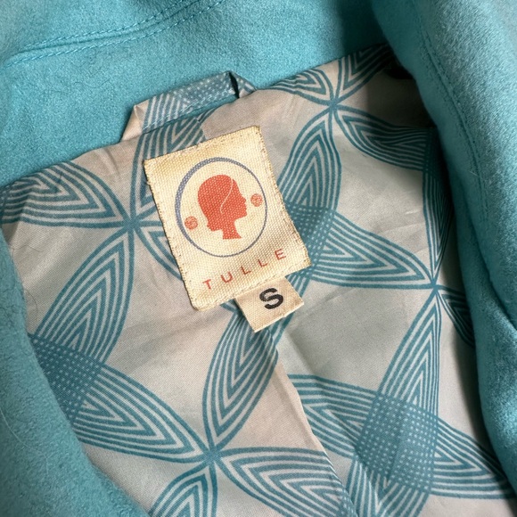 Vintage Anthropologie Tulle Teal Pea Coat - Picture 4 of 10